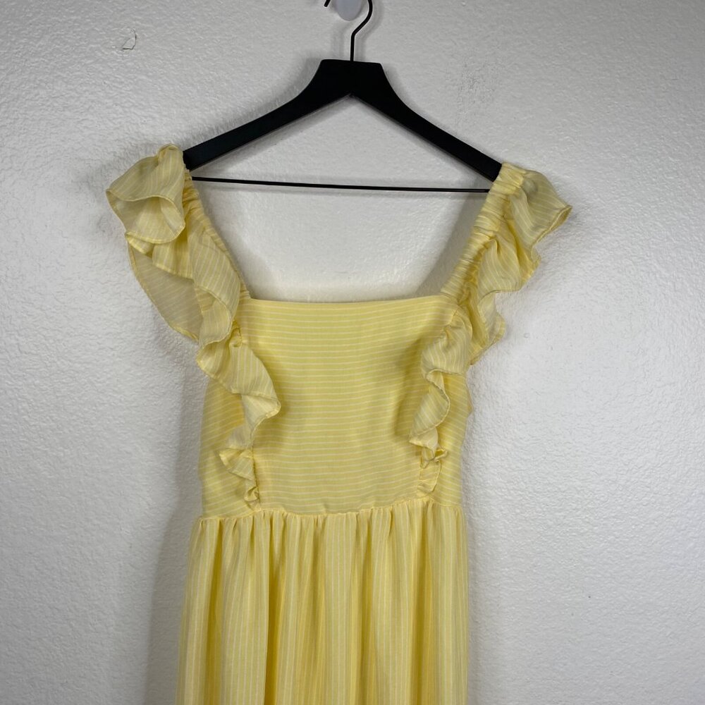 BCBGeneration Dress Women's Butter Yellow Sz S Sleeveless Tiered Milkmaid Trad - Picture 3 of 11
